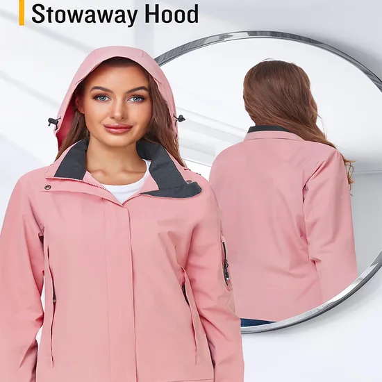 Custom Logo Waterproof Breathable Outdoor Rain Jackets Windbreaker Coats for Women
