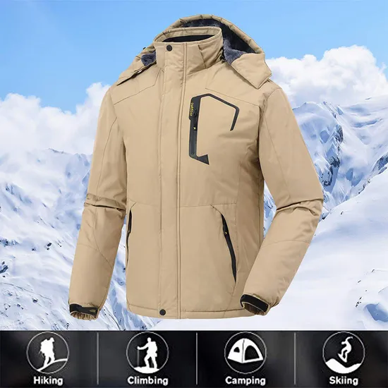 Winter Warm Windproof Windbreaker Mens Thick Big Tall Jacket Coat Outdoor Hooded Parka Plus Size Men's Jacket