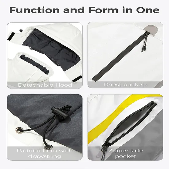 Men's Winter Mountain Snow Coats Waterproof Detachable Hood Windproof Fleece Ski Jacket