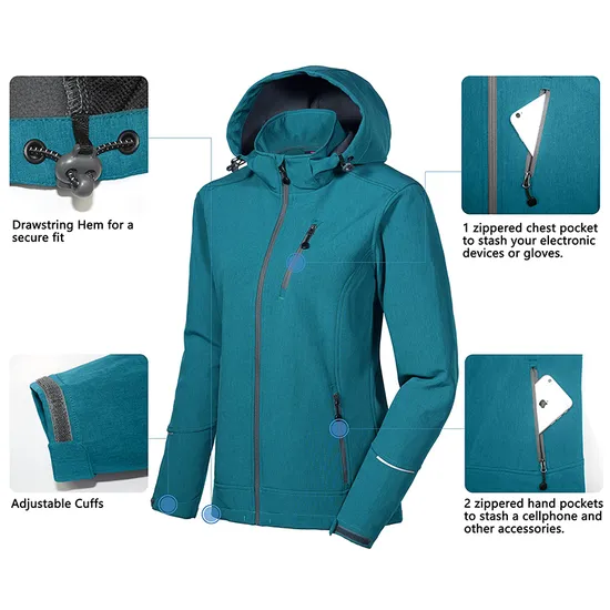 Women's Winter Fashion Fleece Lined Tactical Softshell Jacket