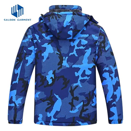 Men's Snow Waterproof Detachable Hood Windproof Fleece Parka Winter Coat Ski Jacket
