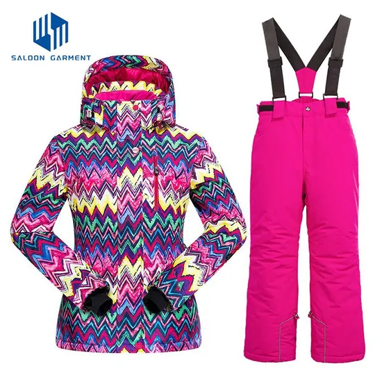 Girls Outdoor Winter Waterproof Snowboard Jumpsuits One Pieces Snowsuits Ski Jackets Suits
