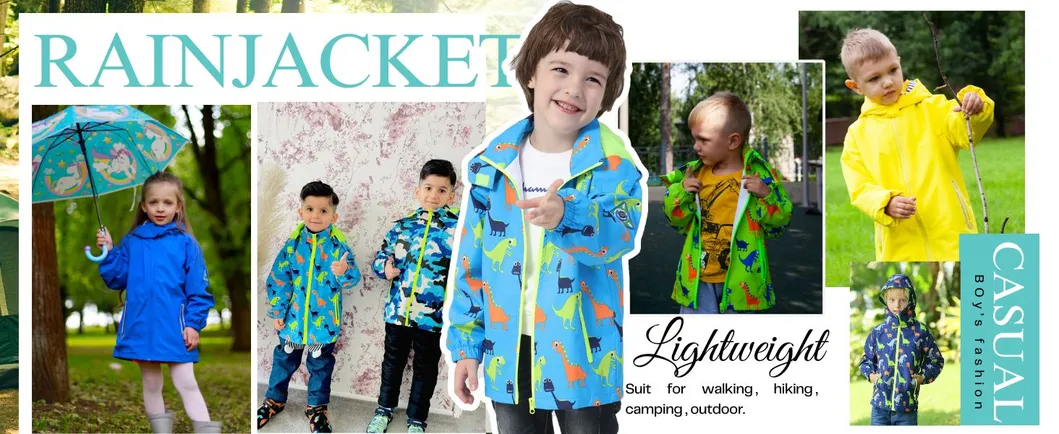 Kids Outdoor Play Waterproof Trousers PU Rain Jacket Raincoat with Under Boots Straps