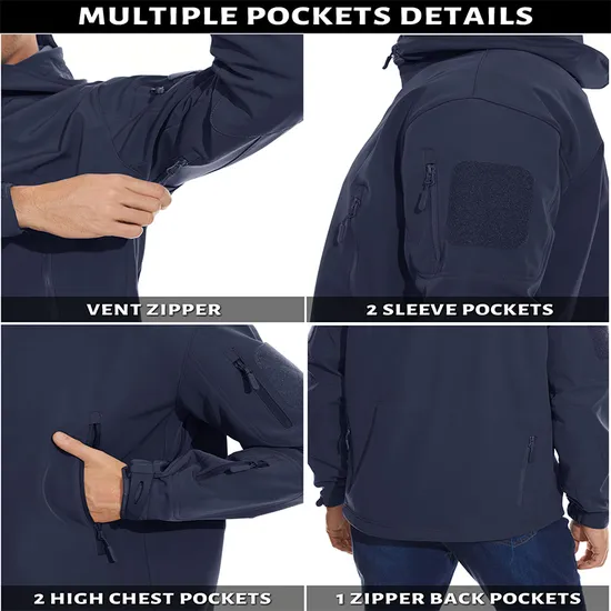 Men's Outdoor Waterproof Windbreaker Fishing Tactical Gear Softshell Jackets