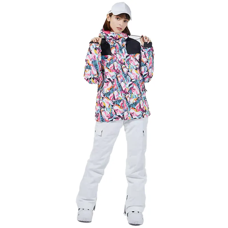 High Level Custom Winter Hoody Waterproof Snow Snowboard Women Warm Ski Jacket