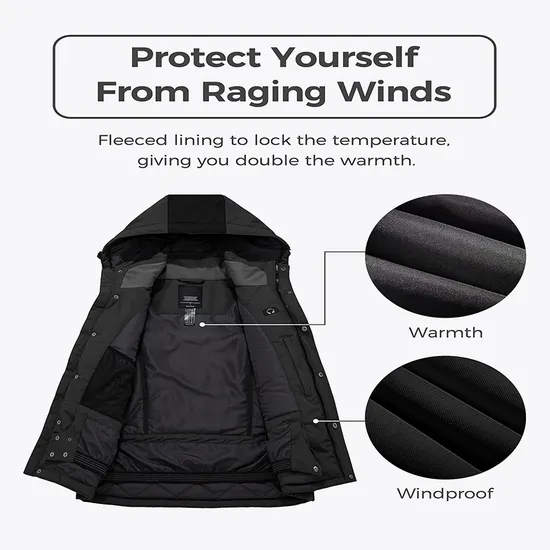 Men's Waterproof Puffer Liner Insulated Winter Coat Ski Snow Jacket