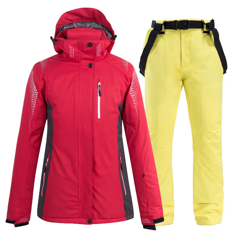 Women's Winter Outdoor Sportswear One-Piece Waterproof Ski Jackets Pants Snow Outfit Warm Clothes Snowboard Suit