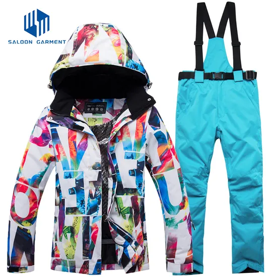 Women High Quality Customized Waterproof Snowboarding Outerwear Ski Suit