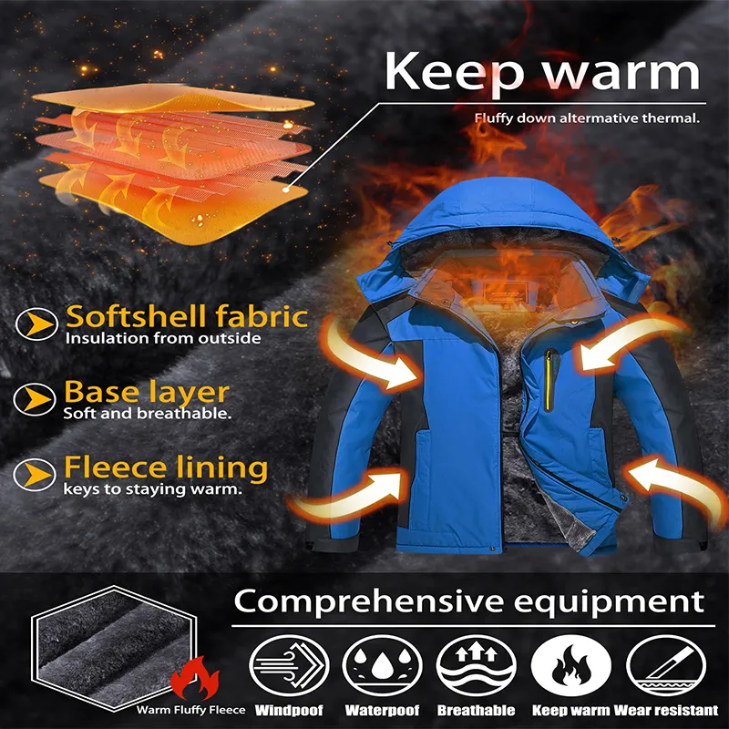 Men Snowboard Winter Coats Warm Waterproof Windproof Skiing Snowboarding Sports Ski Jackets