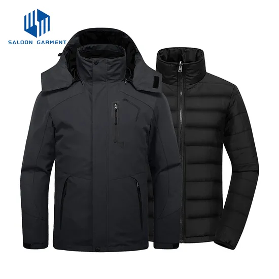 Men's Winter Warm Snow Coat Mountain Windbreaker Hooded Raincoat 3-in-1 Ski Jacket
