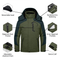 Men's Mountain Waterproof Windproof Rain Winter Warm Hooded Coat 3-in-1 Ski Jacket