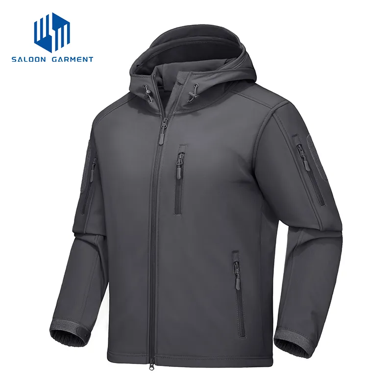 Men's Soft Shell Outdoor Hunting Fleece Hooded Coat Tactical Jacket