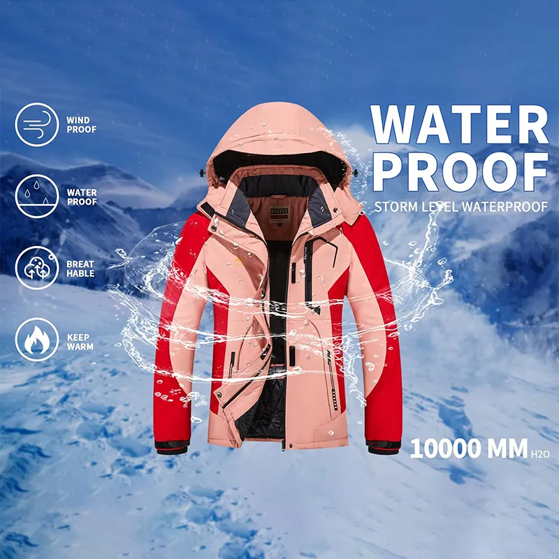 Women's Winter Outdoor Sports Wear Windproof Shell Waterproof Snow Coat Ski Jacket