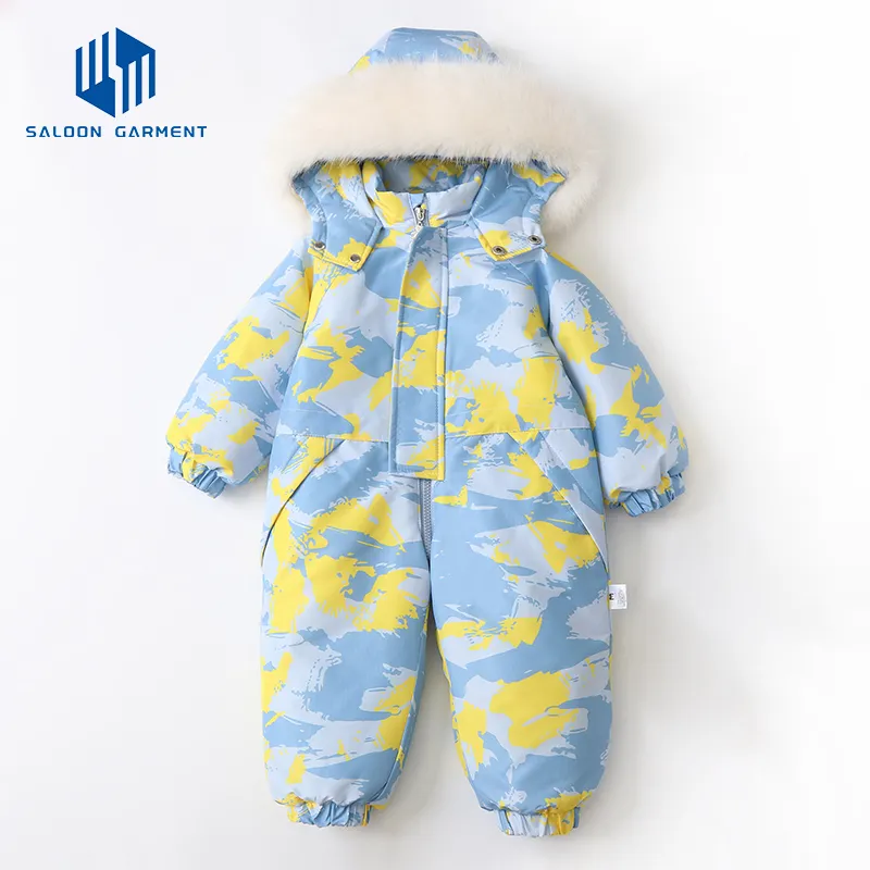 Custom New Baby Ski Suit Jumpsuit Children Crawling Suit Newborn Winter Thick Warm Rompers Baby Cotton-Padded Clothes
