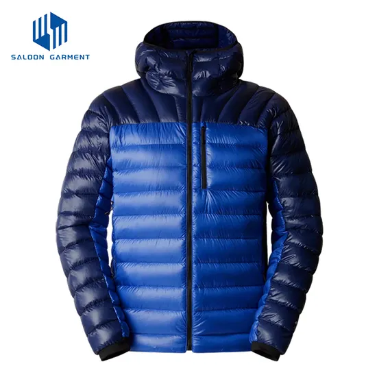 High Quality Waterproof 100% Polyester Full Zip up Men Winter Puffer Jackets