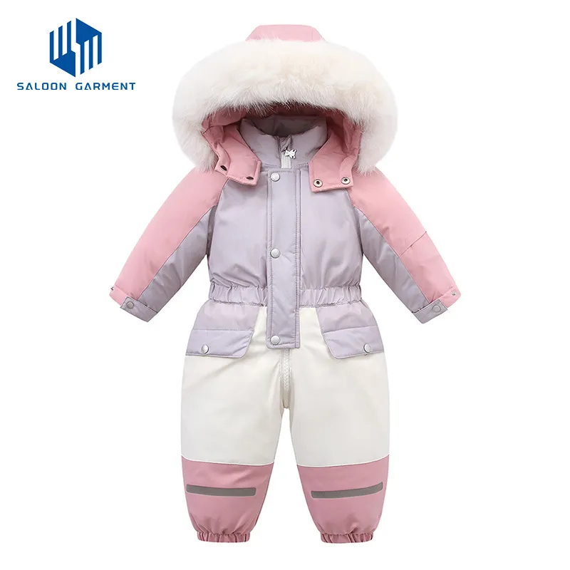 Customized Kid Snowboard Jumpsuit Ski Suit for Children Snowboard Wear Children Down Jacket Kids 1 Piece Ski Overall