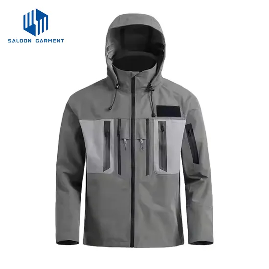 Men's Hiking Coat Lightweight Windbreaker Rain Jacket with Hooded Waterproof Fishing Jacket