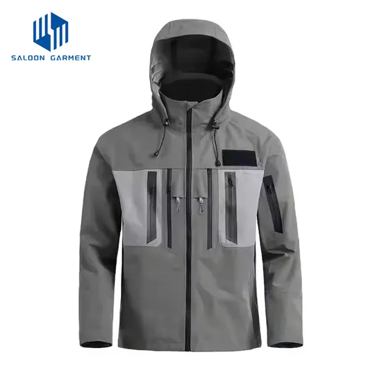 Men's Hiking Coat Lightweight Windbreaker Rain Jacket with Hooded Waterproof Fishing Jacket