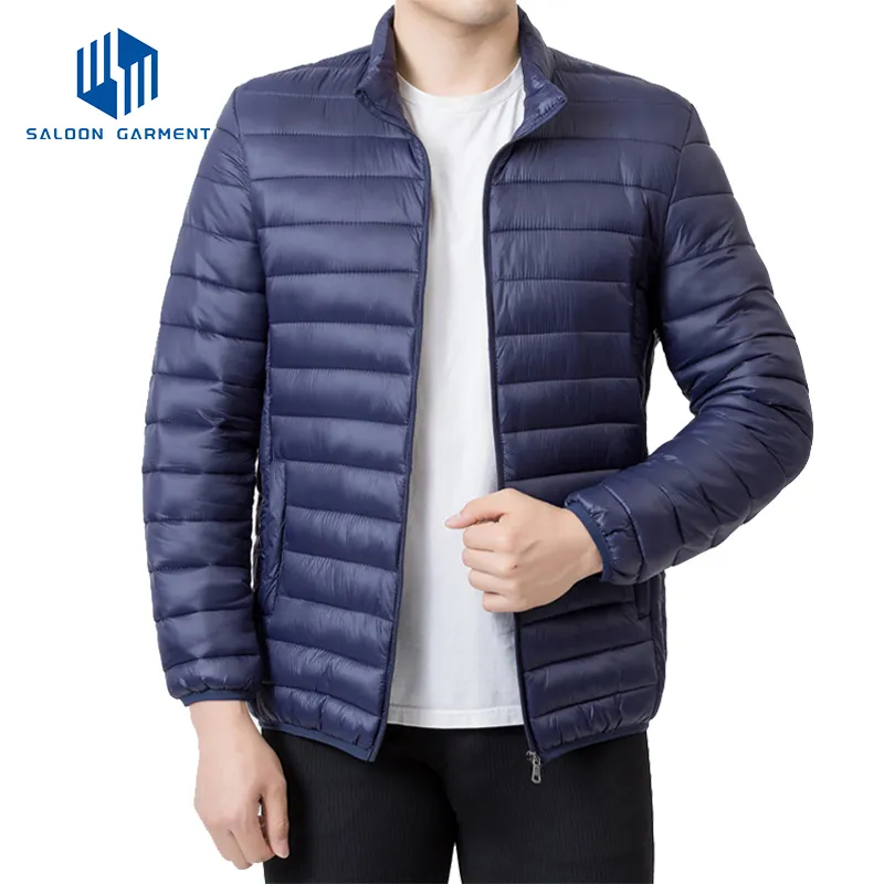 Wholesale Men's Winter Quilted Warm Outwear Lightweight Nylon Custom Logo Padded Jacket