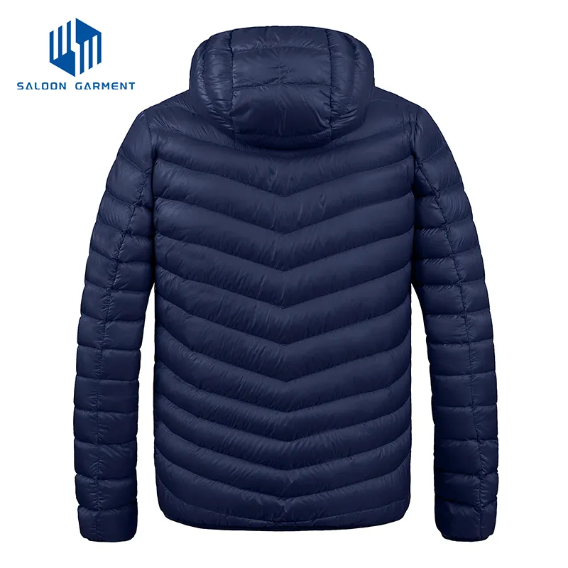 New Arrivals Custom Light Padded Winter Outerwear Hood Casual Men's Warm Quilted Jacket