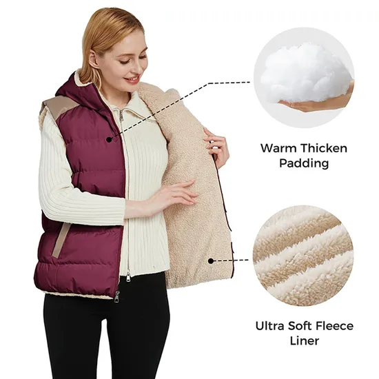 Wholesale Custom Logo Sleeveless Outerwear Full Zipper Winter Jacket Quilted Vest