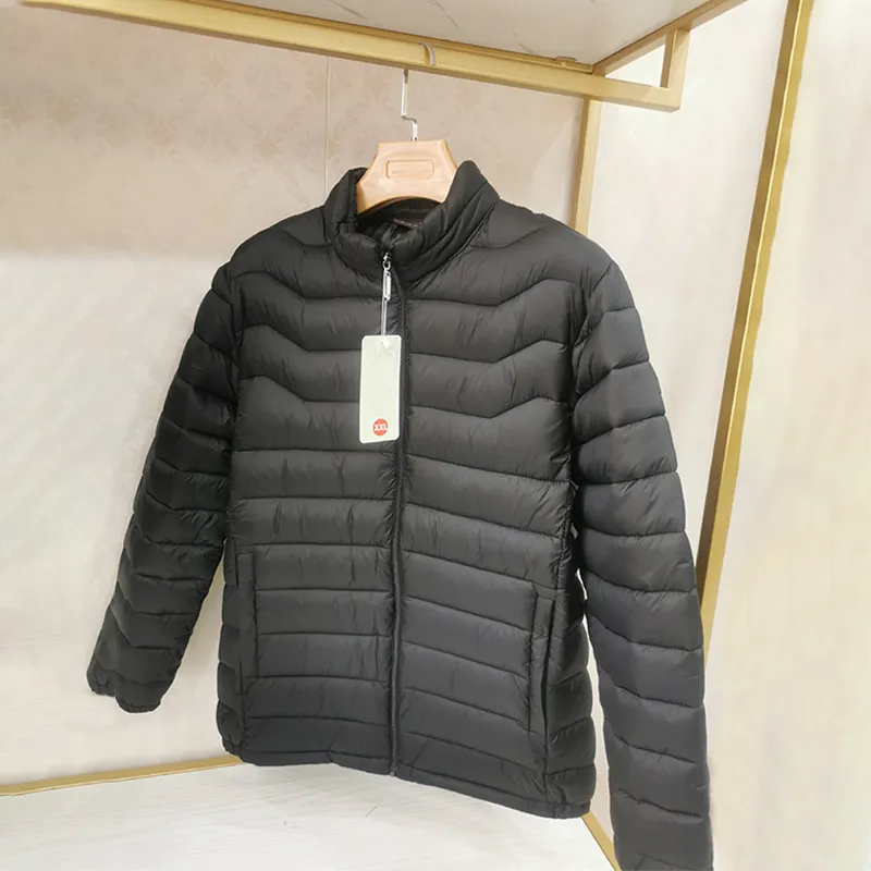Custom High Quality Plain Color Men's Plus Size Winter Padded Coat Quilted Jacket