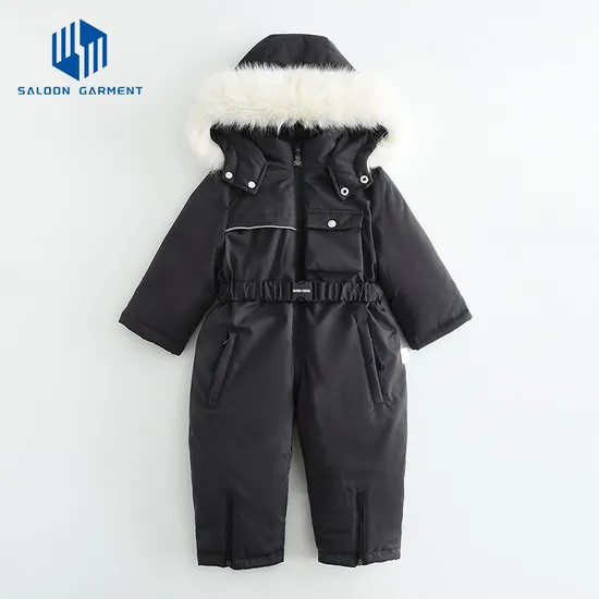 Winter Warm Jumpsuit for Toddlers Babies Solid Thick Rompers with Zipper Closure Unisex Western Style with Elastic Belt New