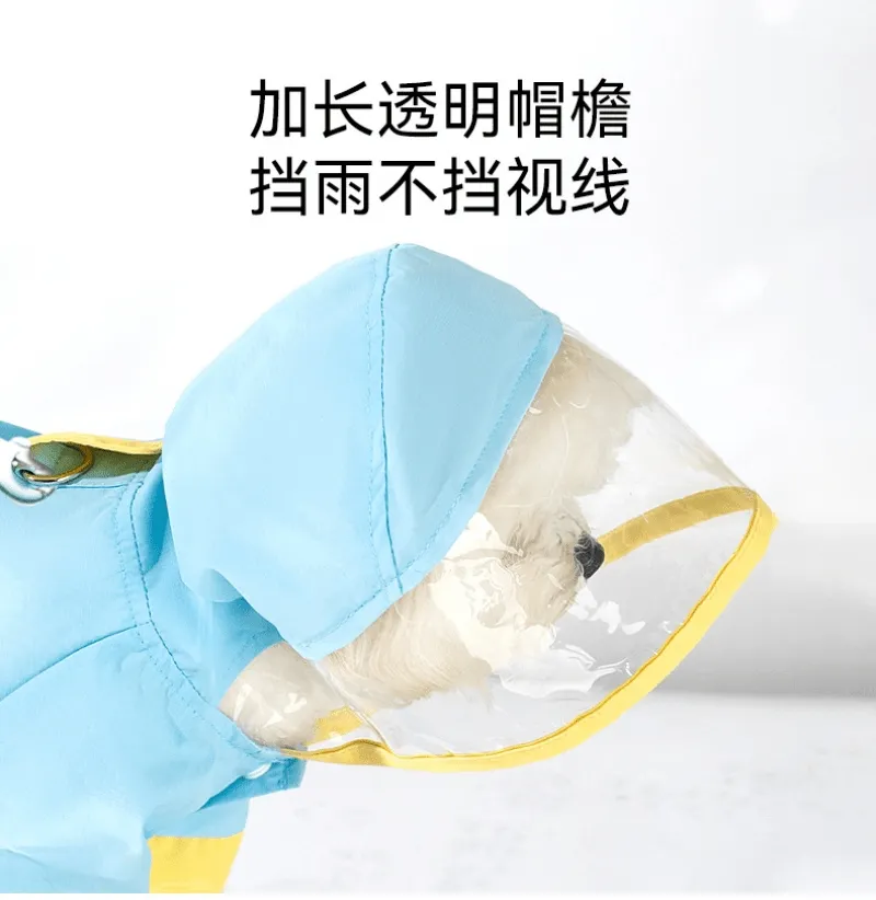 Outdoor Reflective Contrast-Colored Raincoat for Small and Medium-Sized Dogs