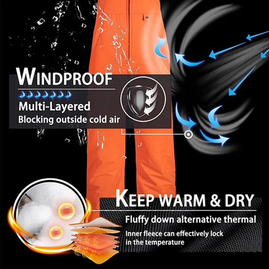 Winter Outdoor Waterproof Snow Trousers Snowboard Pants Men's Skiing Overalls