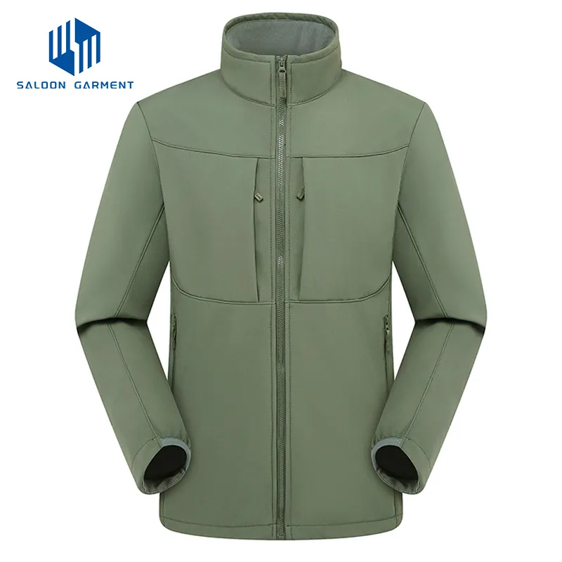Men's Simple Style Winter High Quality Thick Zipper Customizable Casual Work Sports Outdoor Windproof Softshell Jacket