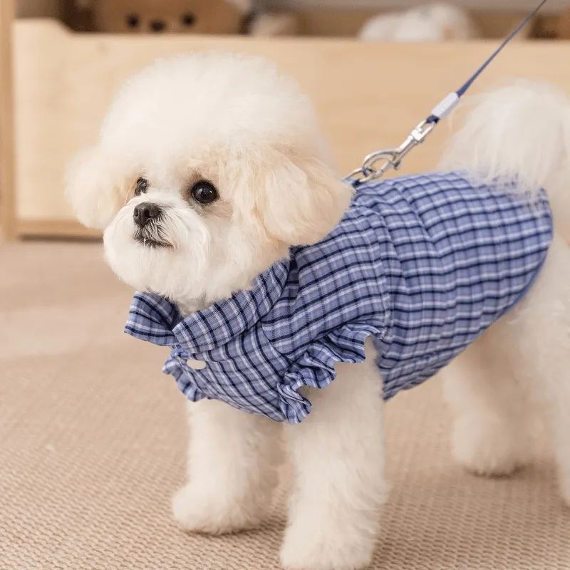 Autumn and Winter Plaid Warm Cotton Jacket for Pet Dogs