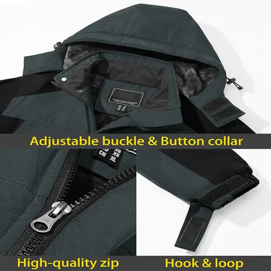 Men's Winter Outdoor Sports Wear Windbreaker Fleece Down Ski Jacket