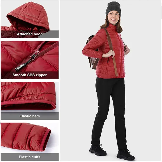 Light Weight Puffer Water-Resistant Down Jacket Coat for Women