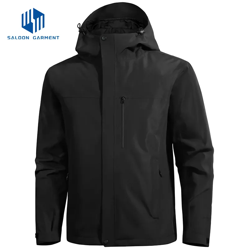 Custom Men's Polyester Outdoor Reflective Waterproof Windbreaker Jacket