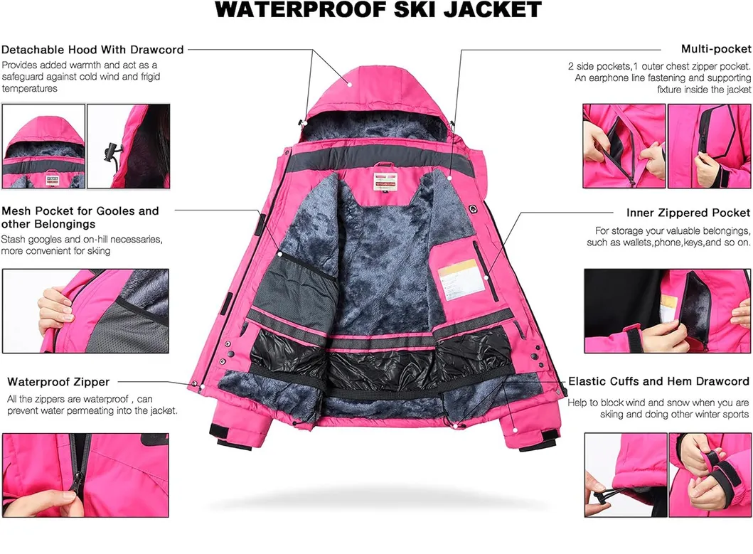 Waterproof Warm Winter Snow Coat Mountain Windbreaker Ski Jacket