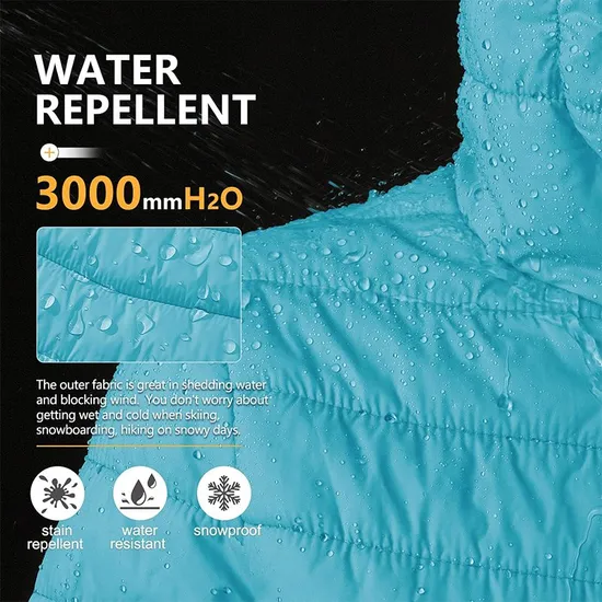 Women's Fashion Softshell Outerwear Packable Water-Resistant Ski Jacket Puffer Coat