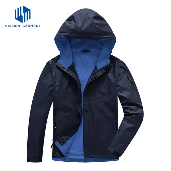Mens Lightweight Windbreaker Waterproof Hooded Hiking Coat Raincoat Rain Jacket