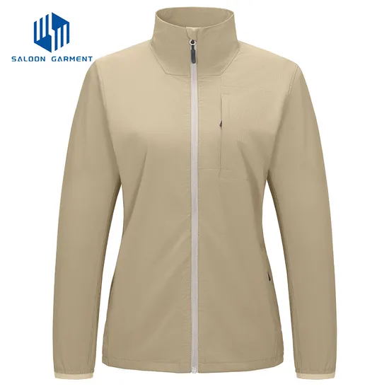 Wholesale Cheap OEM Clothing Custom Womens Waterproof Casual Plain Windproof Softshell Jacket