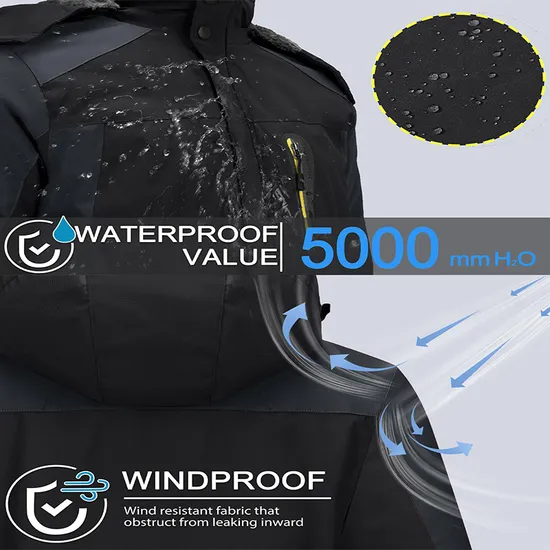 Men's Mountain Waterproof Winter Snow Coat Windproof Raincoat Ski Jacket