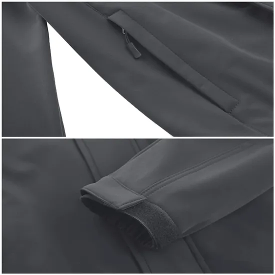 Men's Fleece Lined Waterproof Lightweight Hiking Hooded Winter Soft Shell Tactical Jacket