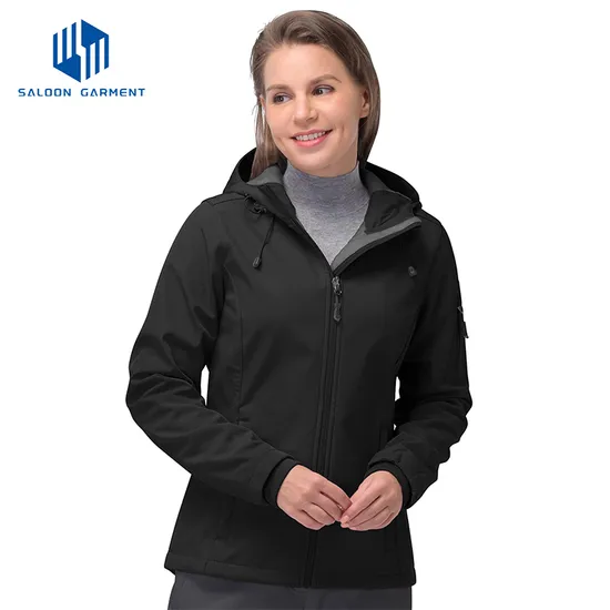 Wholesale Women's Waterproof Hoody Coat Winter Fleece Tactical Softshell Jacket