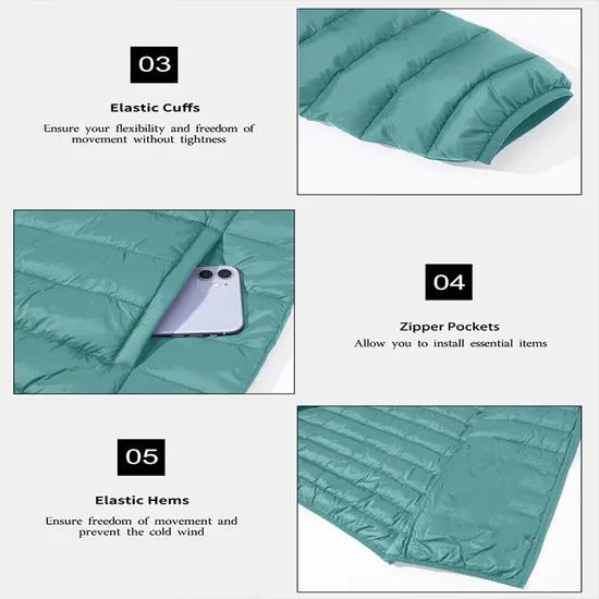 Custom Men's Outerwear Softshell Packable Puffer Down Coat