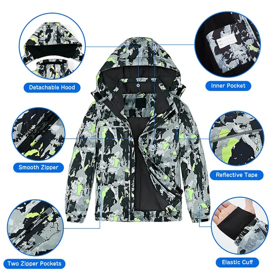 Kid's Winter Snow Coat Windproof Fleece Lined Waterproof Outdoor Snowboarding Ski Jacket