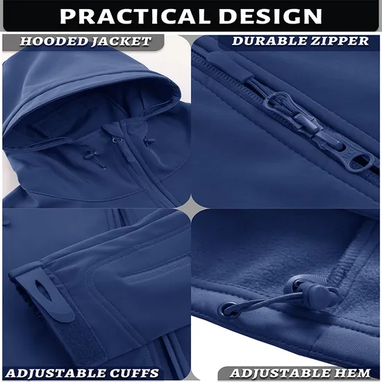 Men's Reversible Insulated Water Resistant Windproof Winter Fishing Coat Tactical Softshell Jackets