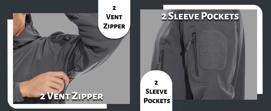 Men's Reversible Insulated Water Resistant Windproof Winter Fishing Coat Tactical Softshell Jackets