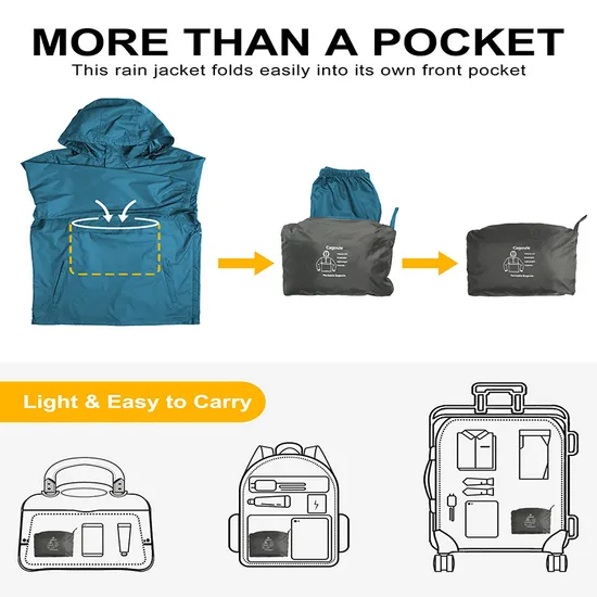 OEM Outdoor Waterproof Raincoat Poncho Coat Cycling Rain Jacket