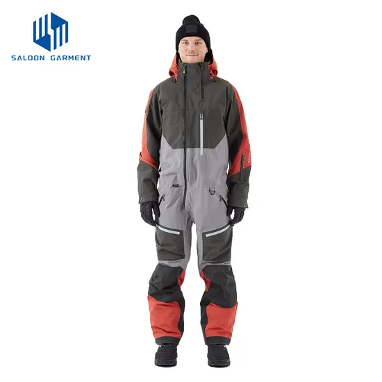 OEM Men's One Pieces Ski Suits Waterproof Warm Insulated Snow Jumpsuits Snowsuits