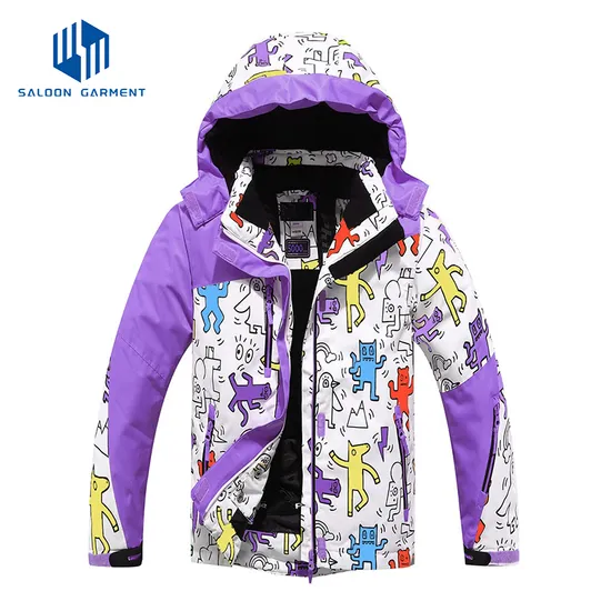 Kids Girls Waterproof Fleece Raincoat Winter Coat Warm Hooded Ski Snow Jacket