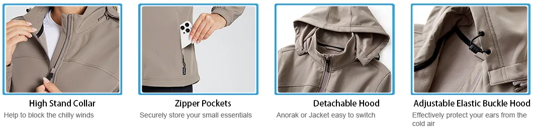 Women's Casual Windbreaker Fleece Lined Tactical Softshell Jackets