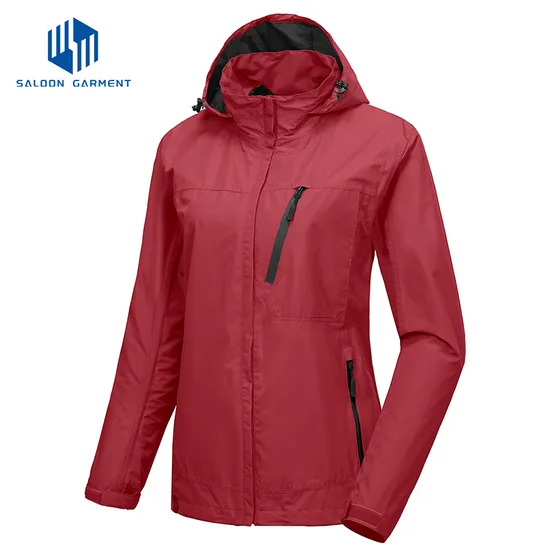 Custom Women's Polyester Windproof Breathable Windbreaker Waterproof Jacket